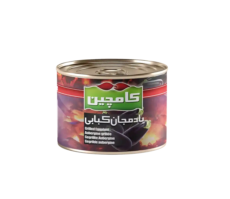 Kamchin Gegrillte Aubergine 480g – Persische rauchige Auberginen (Bademjan Kababi / Dose)