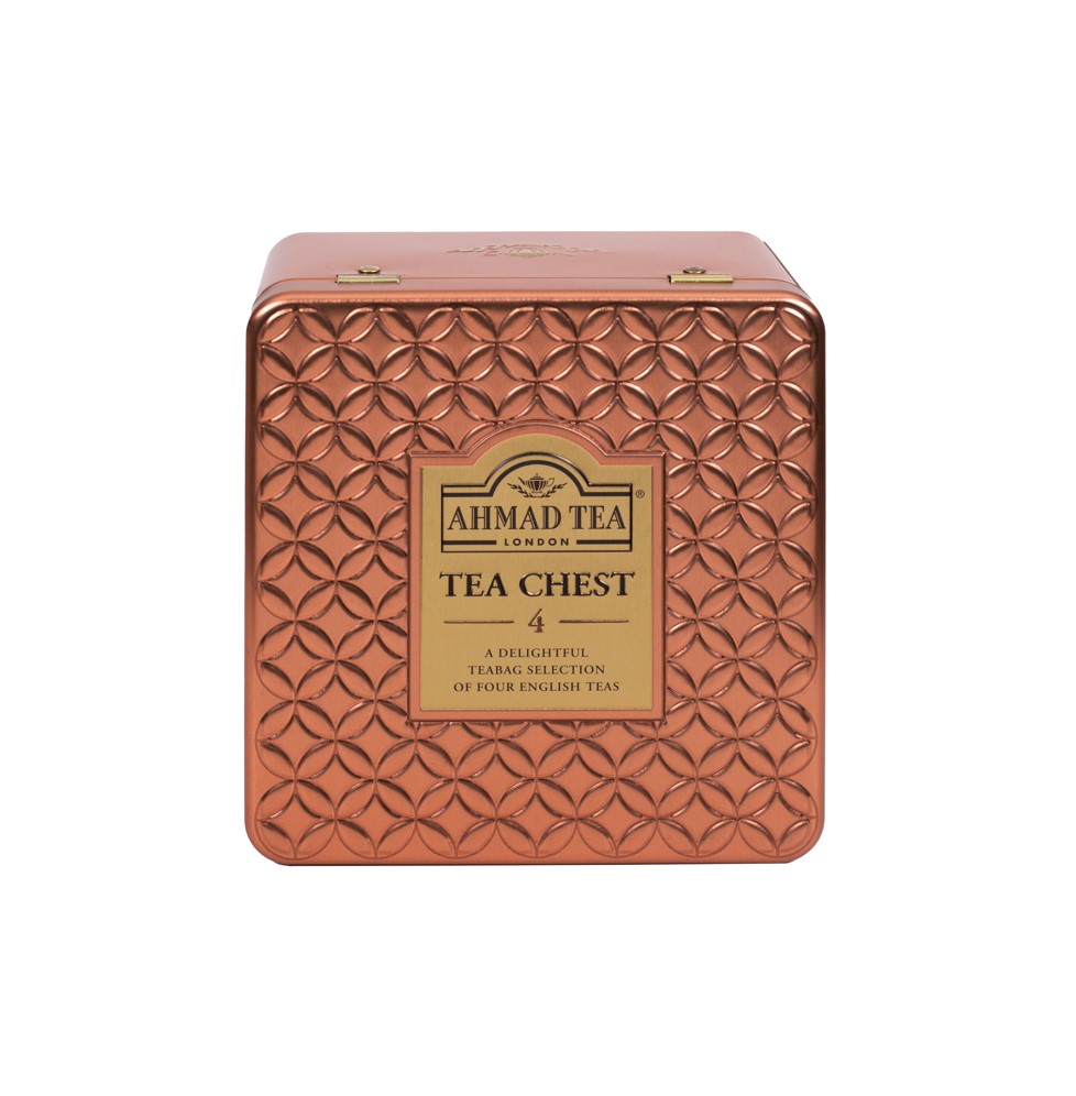 Ahmad Tea Tea Chest 4 40 Teebeutel (80g) – Exklusive Schmuck-Metalldose mit 4 Teesorten