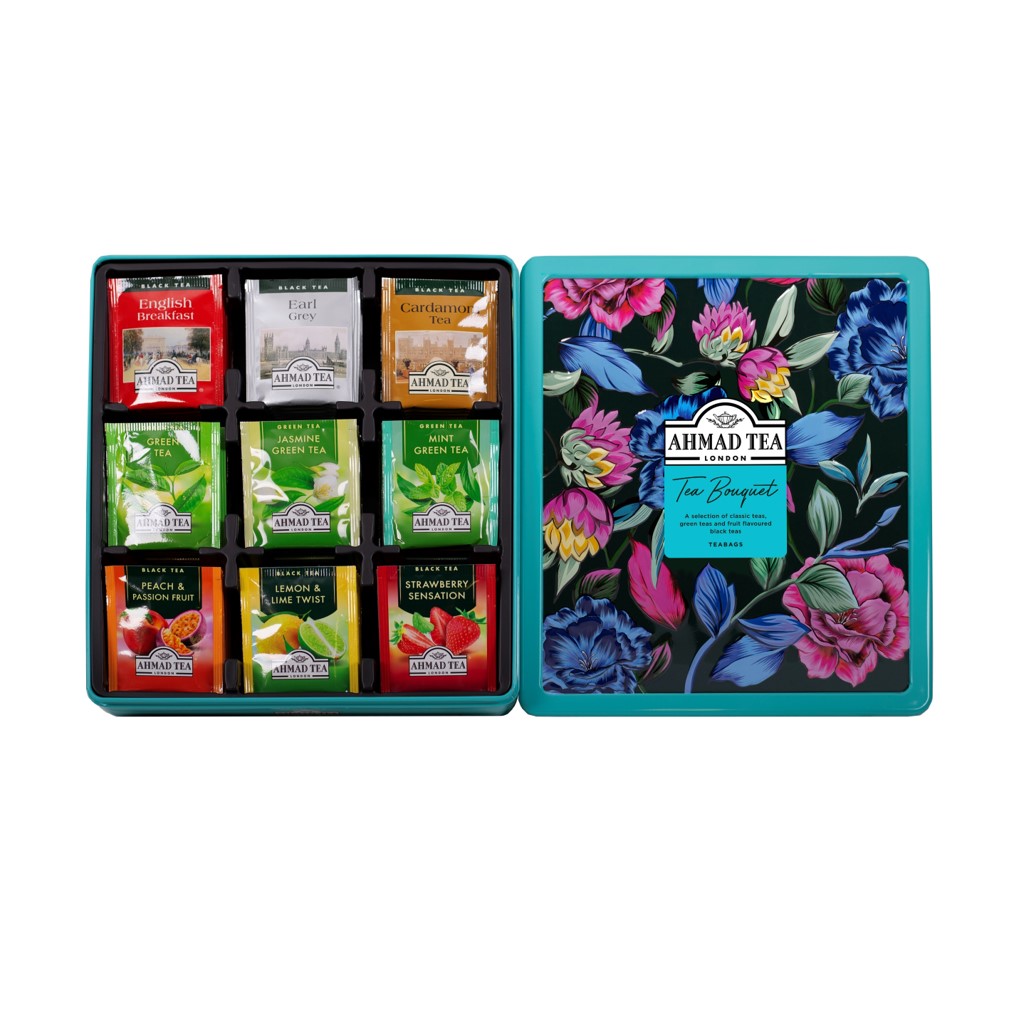 Ahmad Tea Tea Bouquet 72 Teebeutel (144g) – Exklusive Schmuck-Metalldose mit 8 Teesorten 2