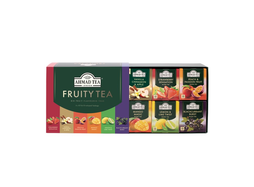 Ahmad Tea Fruity Tea 60 Teebeutel (120g) – Geschenkbox mit 6 Frucht-Schwarztees (Packung) 2