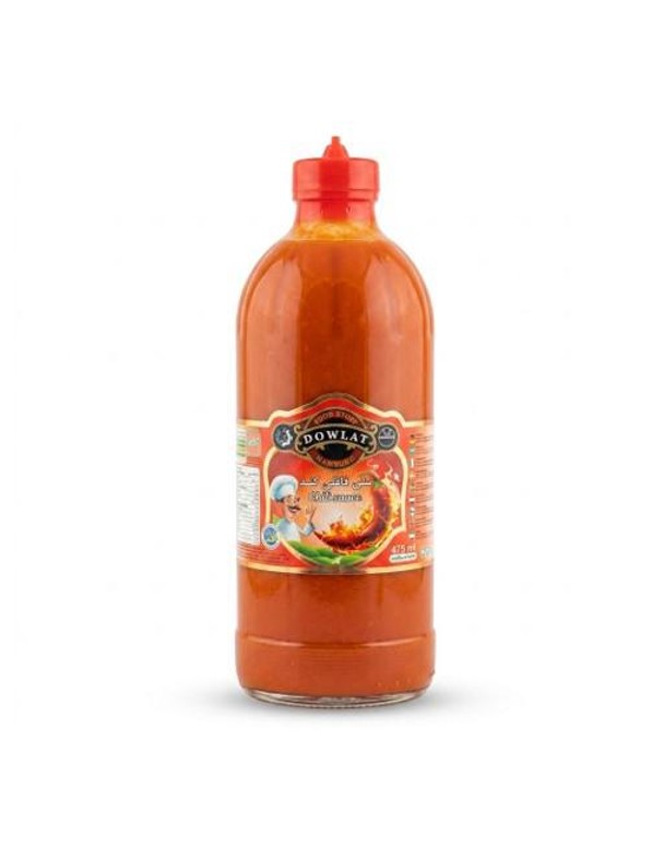 Dowlat Chilisauce scharf 475ml – Feurige Hot Pepper Sauce (Flasche)