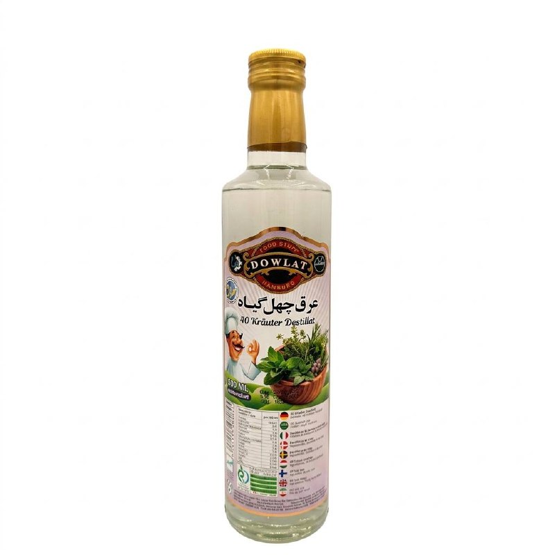 Dowlat 40 Kräuter Destillat 500ml – Persisches Kräuterwasser (Aragh Chehel Giah)