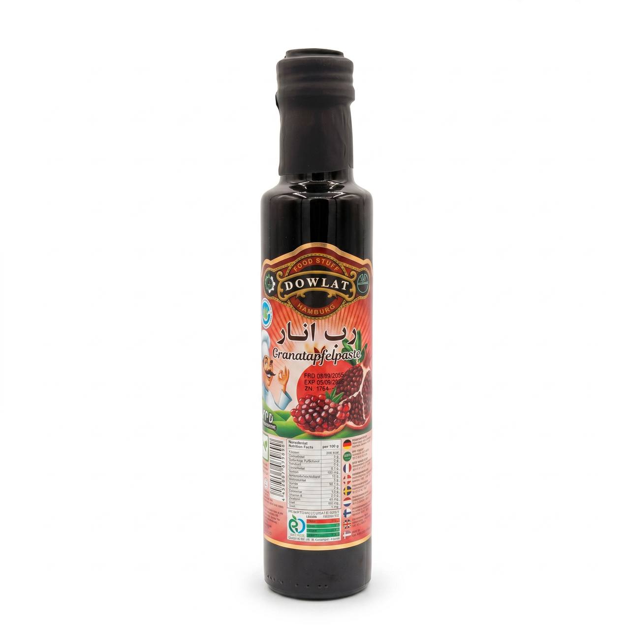 Dowlat Granatapfelpaste 330g – Edle persische Granatapfelmelasse / Rob-e Anār (Brix min. 70%)