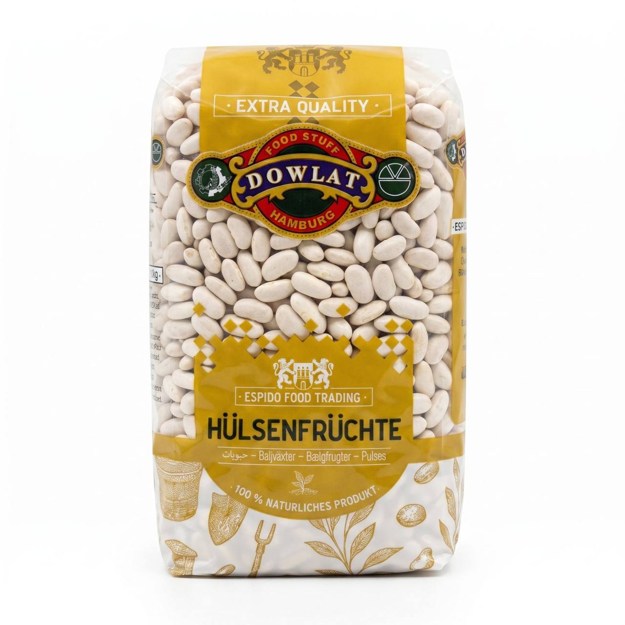 Dowlat Weisse Bohnen 1kg – weiße Bohnen / Lubia Sefid (Beutel)