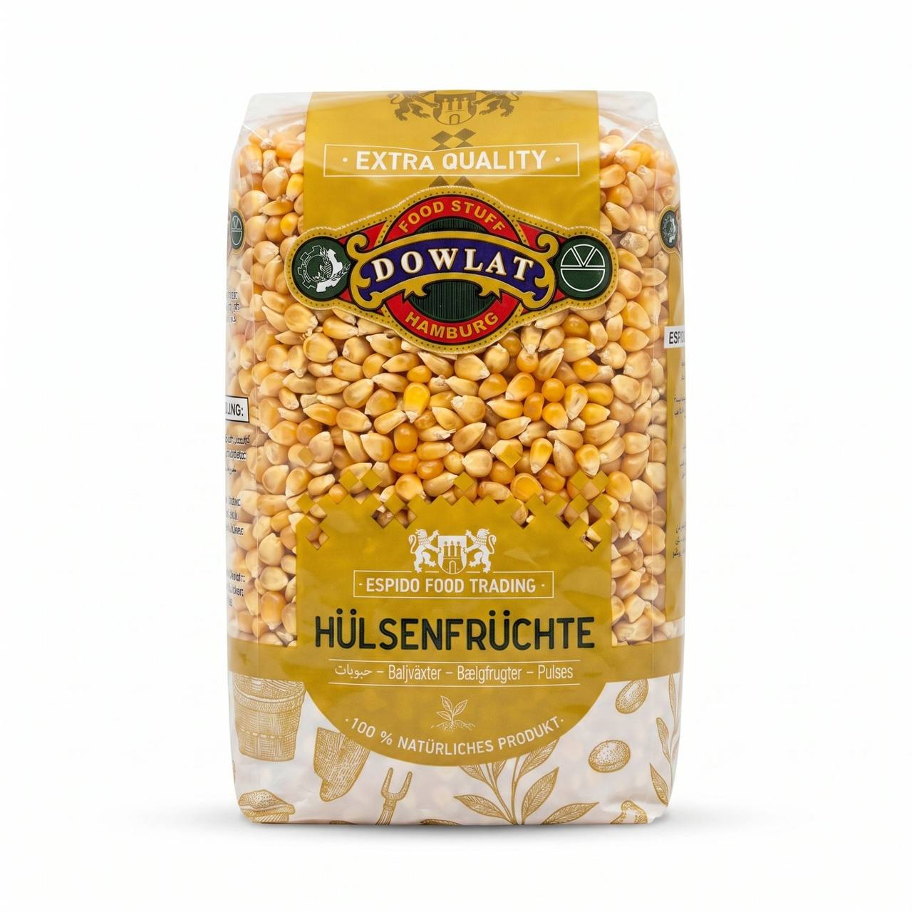Dowlat Popcorn Mais 1kg – Premium Popcorn-Maiskörner (Beutel)