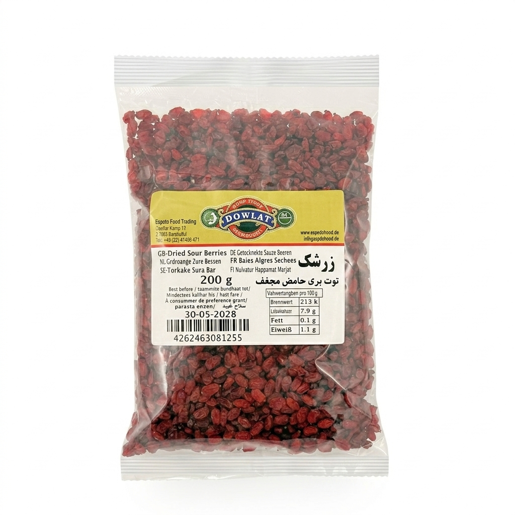 Dowlat Getrocknete Saure Beeren (200g) – Persische Berberitzen (Zereshk)