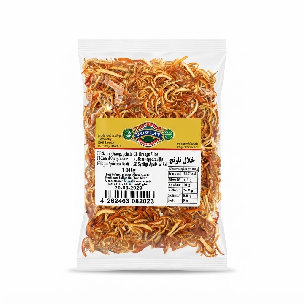 Dowlat Saure Orangenschale (100g) – Bitterorangenschale getrocknet (Packung)