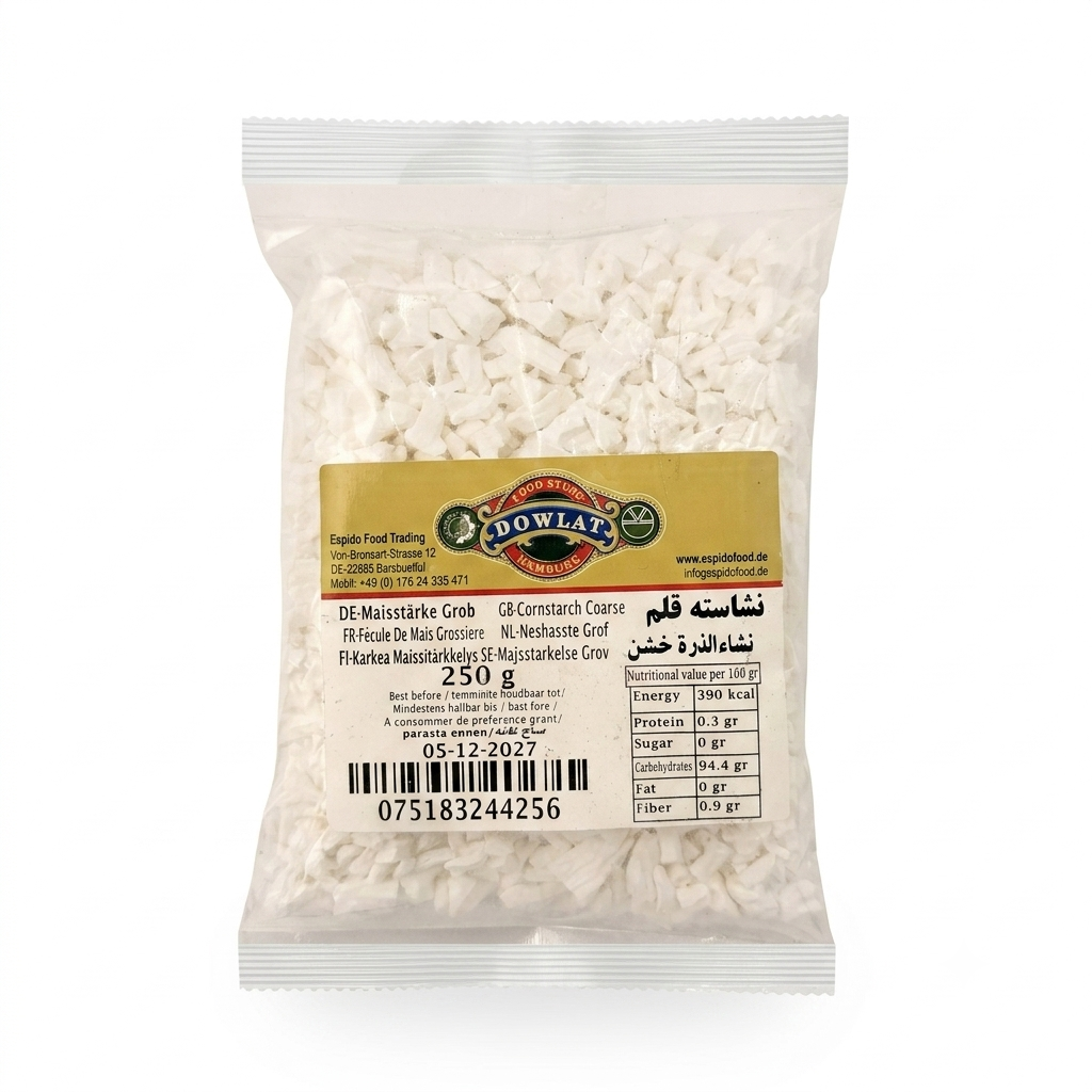 Dowlat Maisstaerke Grob (250g) – Persische Neshasteh Gol in Brocken (Packung)