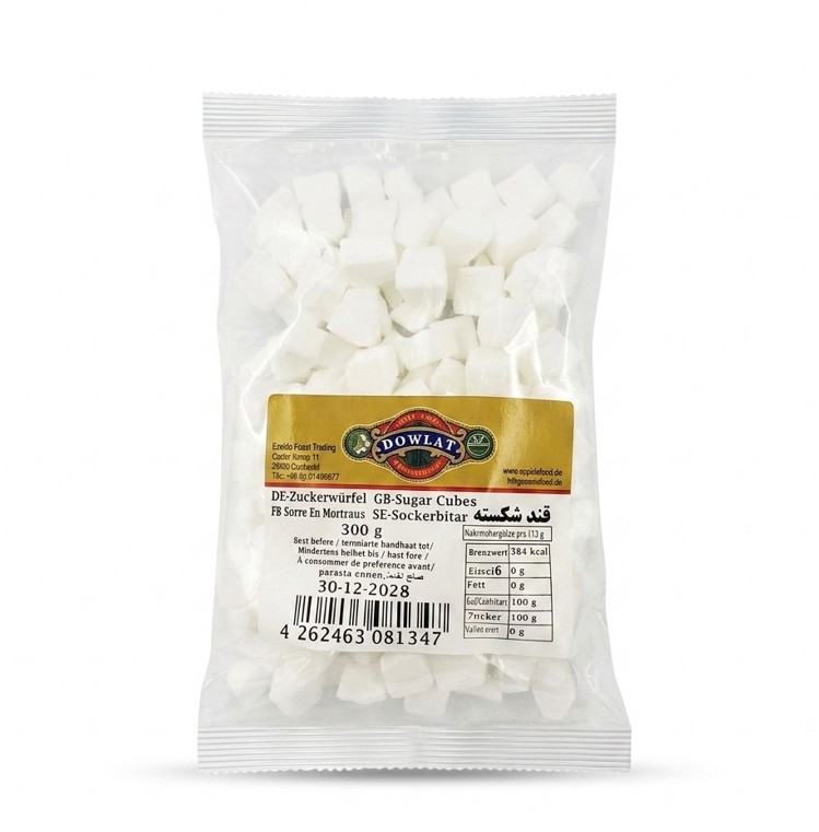 Dowlat Zuckerwuerfel (300g) – Persischer Ghand Shekasteh Bruchzucker (Packung)