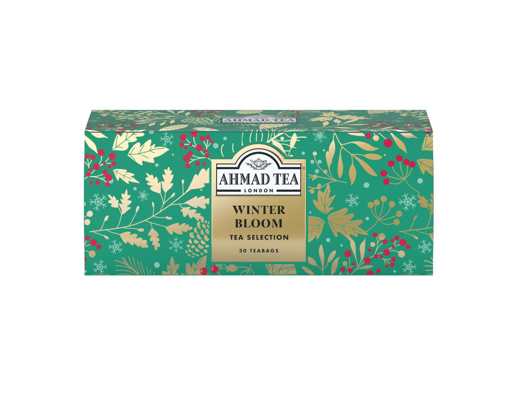Ahmad Tea Winter Bloom Tea Selection (60g) – Festliche Teebox mit 3 Schwarztee-Sorten (30 Beutel)