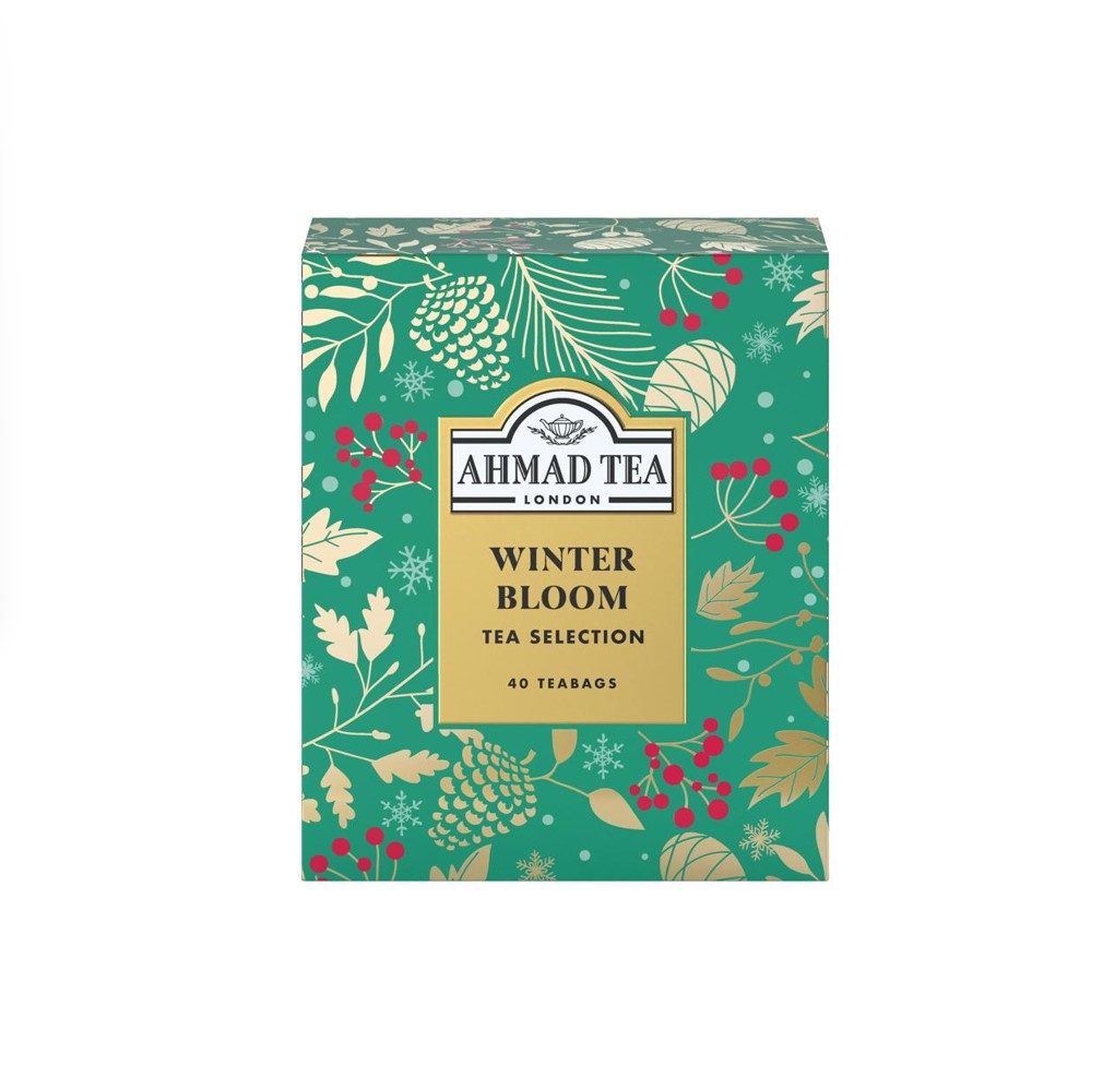 Ahmad Tea Winter Bloom Tea Selection (80g) – Festliche Teebox mit 4 Schwarztee-Sorten (40 Beutel)