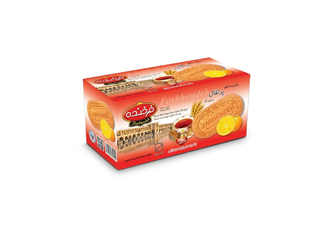 بیسکویت جو با تزیین کنجد و شوید فرخنده ۸۵۰ گرمی – بیسکویت مقوی و سبوسدار اصفهان (Farkhondeh Barley Biscuit)