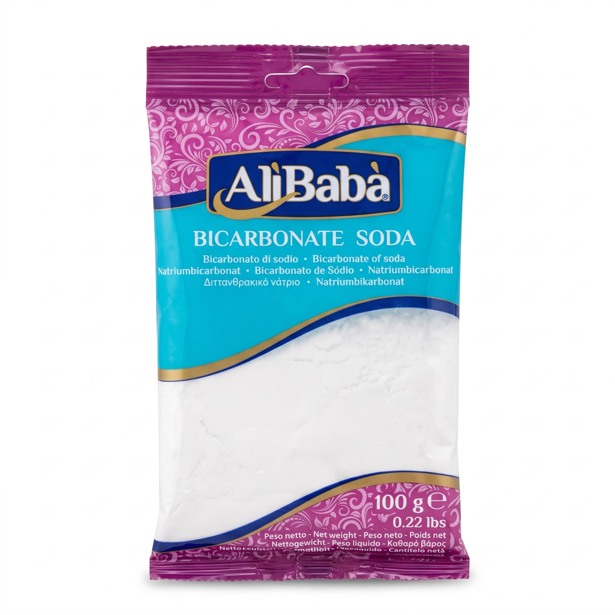 جوش شیرین خوراکی علیبابا ۱۰۰ گرمی – بیکربنات سدیم اعلا گرید غذایی (AliBabà Bicarbonate Soda)