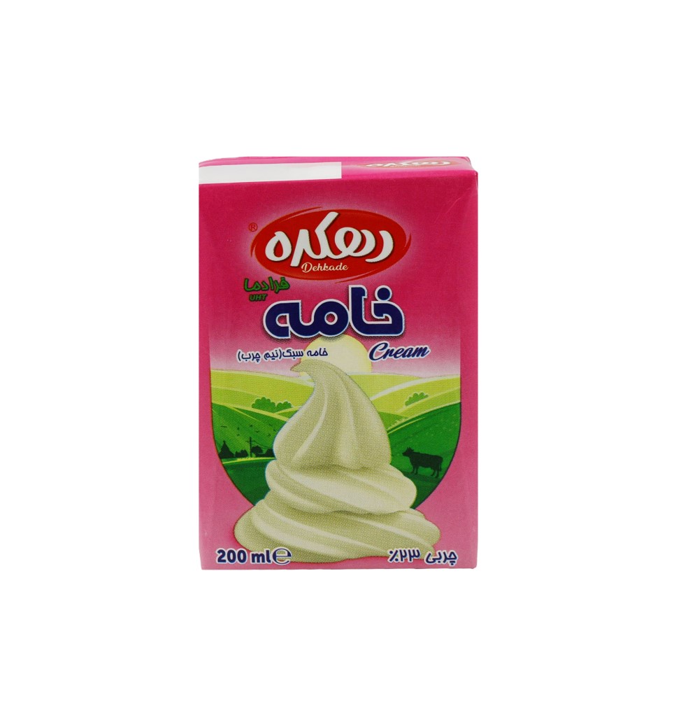 Dehkade UHT Sahne 200ml – Traditionelle Fruehstueckssahne & Kuechensahne mit 23% Fett (خامه صبحانه دهکده)
